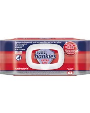 Extra Safe Антибактериални мокри кърпи, 63 броя, Wet Hankies