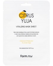 FarmStay Citrus Yuja Витализираща лист-маска за лице, 23 ml