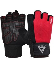 Фитнес ръкавици RDX - W1 Half+,  червени/черни