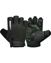 Фитнес ръкавици RDX - T2 Half,  черни/зелени