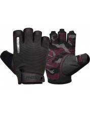 Фитнес ръкавици RDX - T2 Half,  черни/розови