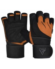 Фитнес ръкавици RDX - Micro Plus,  кафяви/черни