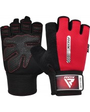 Фитнес ръкавици RDX - W1 Half,  червени/черни