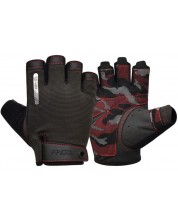 Фитнес ръкавици RDX - T2 Half,  черни/червени