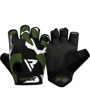 Фитнес ръкавици RDX - Sumblimation F6 , черни/зелени