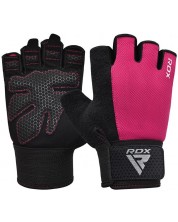 Фитнес ръкавици RDX - W1 Half+ , розови/черни