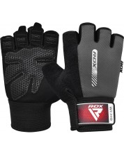 Фитнес ръкавици RDX - W1 Half,  сиви/черни -1