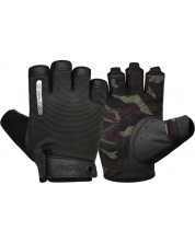 Фитнес ръкавици RDX - T2 Half,  черни/кафяви