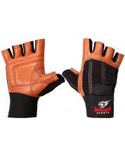Фитнес ръкавици с накитници Armageddon Sports - размер М, кафяви/черни -1