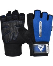 Фитнес ръкавици RDX - W1 Half,  сини/черни
