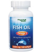 Fish Oil Omega 3, 1000 mg, 60 софтгел капсули, Phyto Wave -1