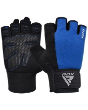 Фитнес ръкавици RDX - W1 Half+,  сини/черни -1