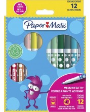 Флумастери Paper Mate - Kids Colouring, 12 цвята -1