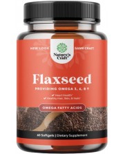 Flaxseed, 1000 mg, 60 меки капсули, Nature's Craft -1