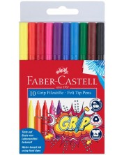 Флумастери Faber-Castell Grip - 10 цвята -1