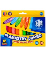 Флумастери Astra - Джъмбо, 12 цвята -1