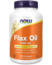 Flax Oil Organic, 1000 mg, 250 капсули, Now
