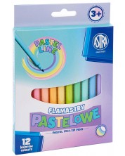 Флумастери Astra Pastel Line - 12 пастелни цвята