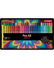 Флумастери Stabilo Arty - Pen 68, 50 цвята, метална кутия -1