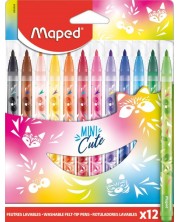 Флумастери Maped Mini Cute - 12 цвята -1