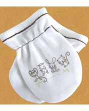 Бебешки ръкавички For Babies - Give me a hug, зелен надпис
