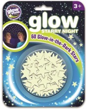 Фосфоресциращи стикери Brainstorm Glow - Звездички, 60 броя -1