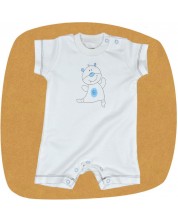 Бебешко гащеризонче с къс ръкав For Babies - Мече, 6-12 месеца -1
