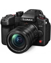 Безогледален фотоапарат Panasonic - Lumix GH6, 12-60mm, f/3.5, Black -1