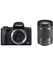 Фотоапарат Canon - EOS M50 Mark II, черен + обектив M18-150mm -1