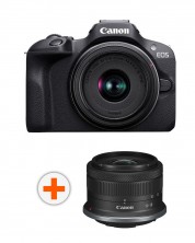Фотоапарат Canon - EOS R100, RF-S 18-45mm, f/4.5-6.3 IS STM, Black + Обектив Canon - RF-S, 10-18mm, f/4.5-6.3, IS STM -1