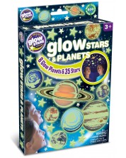 Фосфоресциращи стикери Brainstorm Glow - Звезди и планети, 43 броя -1
