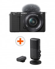 Фотоапарат за влогинг Sony - ZV-E10, E PZ 16-50mm + Микрофон Sony ECM-S1 -1
