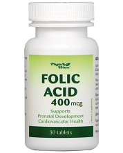 Folic Acid, 400 mcg, 30 таблетки, Phyto Wave
