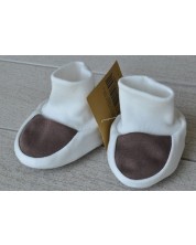 Бебешки обувки For Babies - Бяло и кафяво, 0+ месеца -1