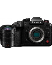 Безогледален фотоапарат Panasonic - Lumix GH6, 12-60mm, Black -1