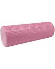 Фоумролер за пилатес и йога Maxima - С повърхност на пъпчици, 45 х 15 cm, розов
