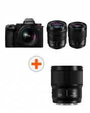 Фотоапарат Panasonic - Lumix S5 II + S 20-60mm + S 50mmn + Обектив Panasonic - Lumix S, 50mm, f/1.8