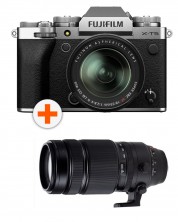 Фотоапарат Fujifilm - X-T5, 18-55mm, Silver + Обектив Fujinon XF 100-400mm F/4.5-5.6 R LM OIS WR
