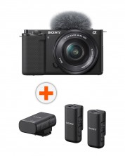 Фотоапарат за влогинг Sony - ZV-E10, E PZ 16-50mm + Микрофон Sony ECM-W3 -1