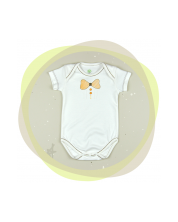 Памучно боди с къс ръкав For Babies - Папионка, 80 cm, 9-12 месеца