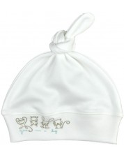 Бебешка шапка с възел For Babies - Give me a hug, син надпис -1