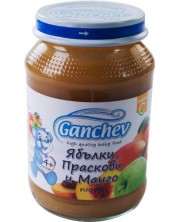 Плодово пюре Ganchev - Ябълки, праскови и манго, 190 g -1