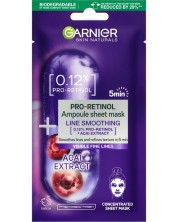 Garnier Skin Naturals Памучна лист маска за лице Pro-Retinol, 15 g
