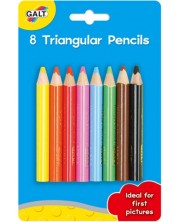 Цветни моливи Galt - с триъгълна форма, 8 броя