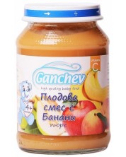 Плодово пюре Ganchev - Плодова смес с банани, 190 g -1