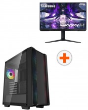 Гейминг компютър Corax (Intel) - Core i5-12400F, RTX 4060, 16GB, 1TB + Гейминг монитор Samsung - Odyssey G3 27AG322