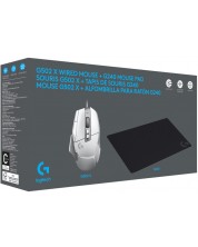 Гейминг комплект Logitech - G502 X + G240, бял -1