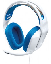 Гейминг слушалки Logitech - G335, бели/сини -1