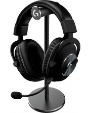 Гейминг слушалки Logitech - PRO X и стойка, черни -1