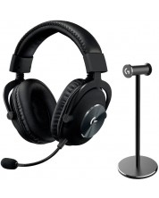 Гейминг слушалки Logitech - PRO X 2, безжични, стойка, черни -1